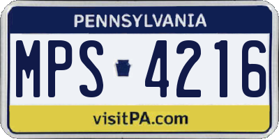 PA license plate MPS4216