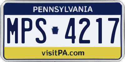 PA license plate MPS4217