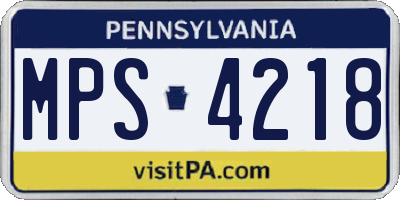 PA license plate MPS4218