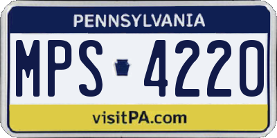 PA license plate MPS4220