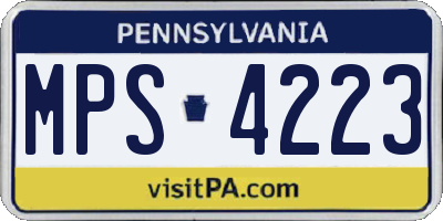 PA license plate MPS4223