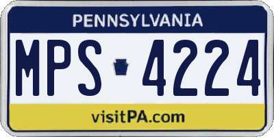 PA license plate MPS4224