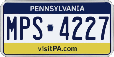 PA license plate MPS4227