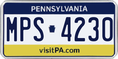 PA license plate MPS4230
