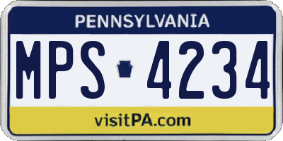 PA license plate MPS4234