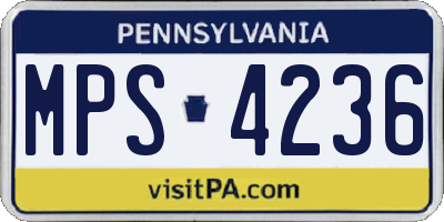 PA license plate MPS4236