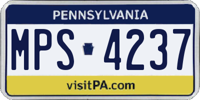 PA license plate MPS4237