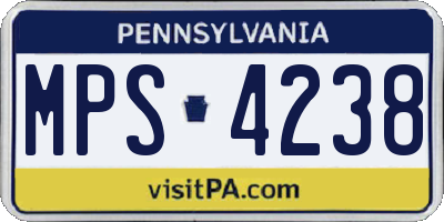 PA license plate MPS4238