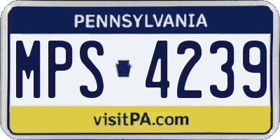PA license plate MPS4239