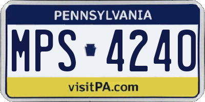 PA license plate MPS4240