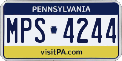 PA license plate MPS4244