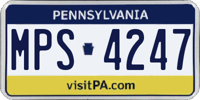 PA license plate MPS4247