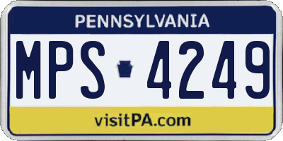PA license plate MPS4249