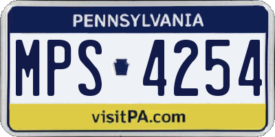 PA license plate MPS4254