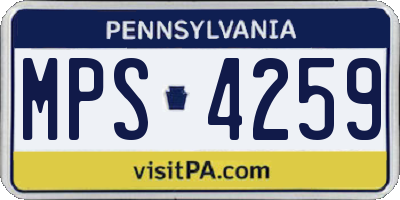 PA license plate MPS4259