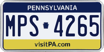 PA license plate MPS4265