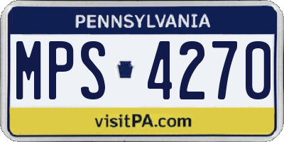 PA license plate MPS4270