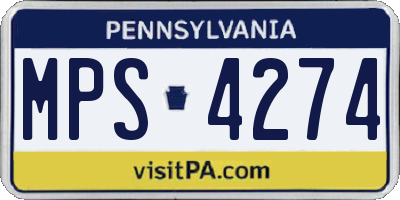 PA license plate MPS4274
