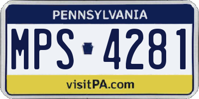PA license plate MPS4281