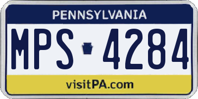 PA license plate MPS4284