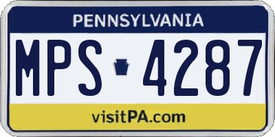 PA license plate MPS4287