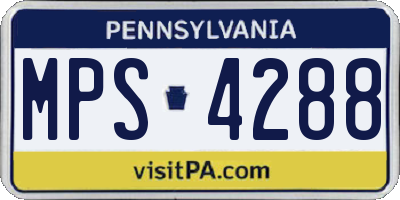 PA license plate MPS4288