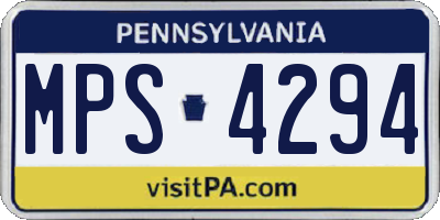 PA license plate MPS4294