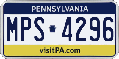 PA license plate MPS4296