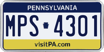 PA license plate MPS4301