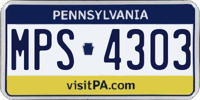 PA license plate MPS4303