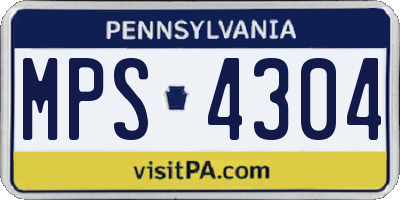 PA license plate MPS4304