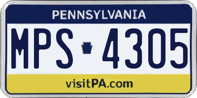 PA license plate MPS4305