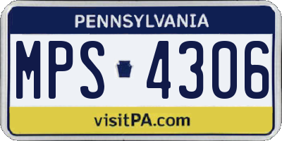 PA license plate MPS4306