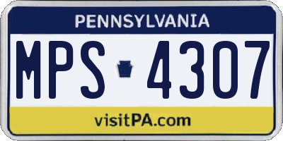 PA license plate MPS4307