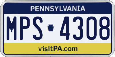 PA license plate MPS4308
