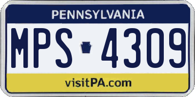 PA license plate MPS4309
