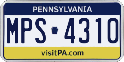 PA license plate MPS4310