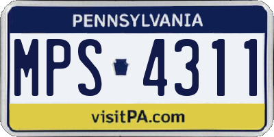 PA license plate MPS4311