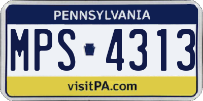 PA license plate MPS4313