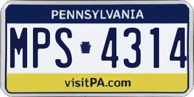 PA license plate MPS4314