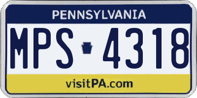 PA license plate MPS4318
