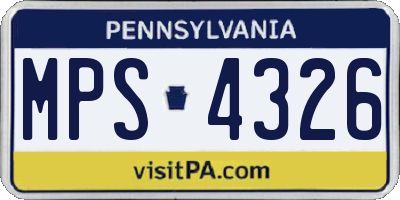 PA license plate MPS4326