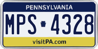 PA license plate MPS4328