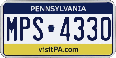 PA license plate MPS4330
