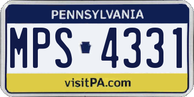 PA license plate MPS4331