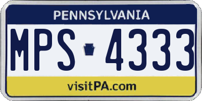 PA license plate MPS4333