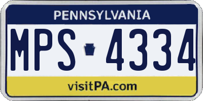 PA license plate MPS4334