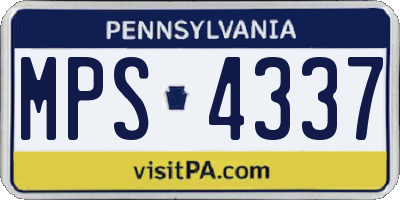 PA license plate MPS4337