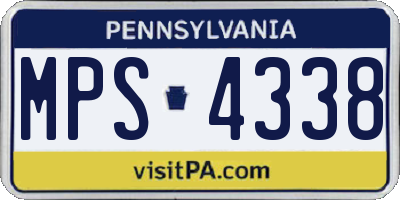 PA license plate MPS4338
