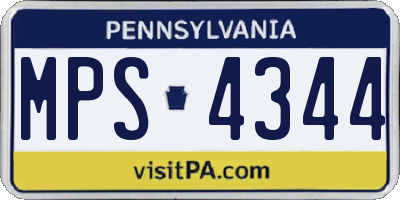 PA license plate MPS4344